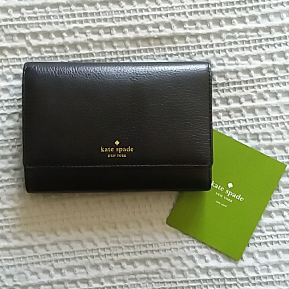 Kate Spade-Black TriFold Wallet-Zero Wear